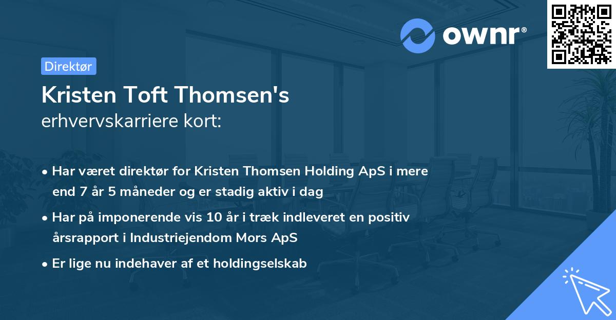 Kristen Toft Thomsen's erhvervskarriere kort