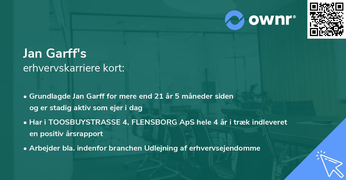 Jan Garff's erhvervskarriere kort