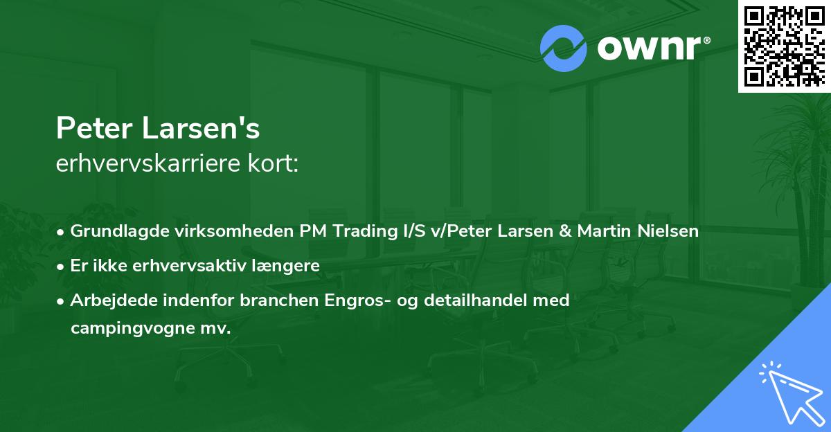 Peter Larsen's erhvervskarriere kort