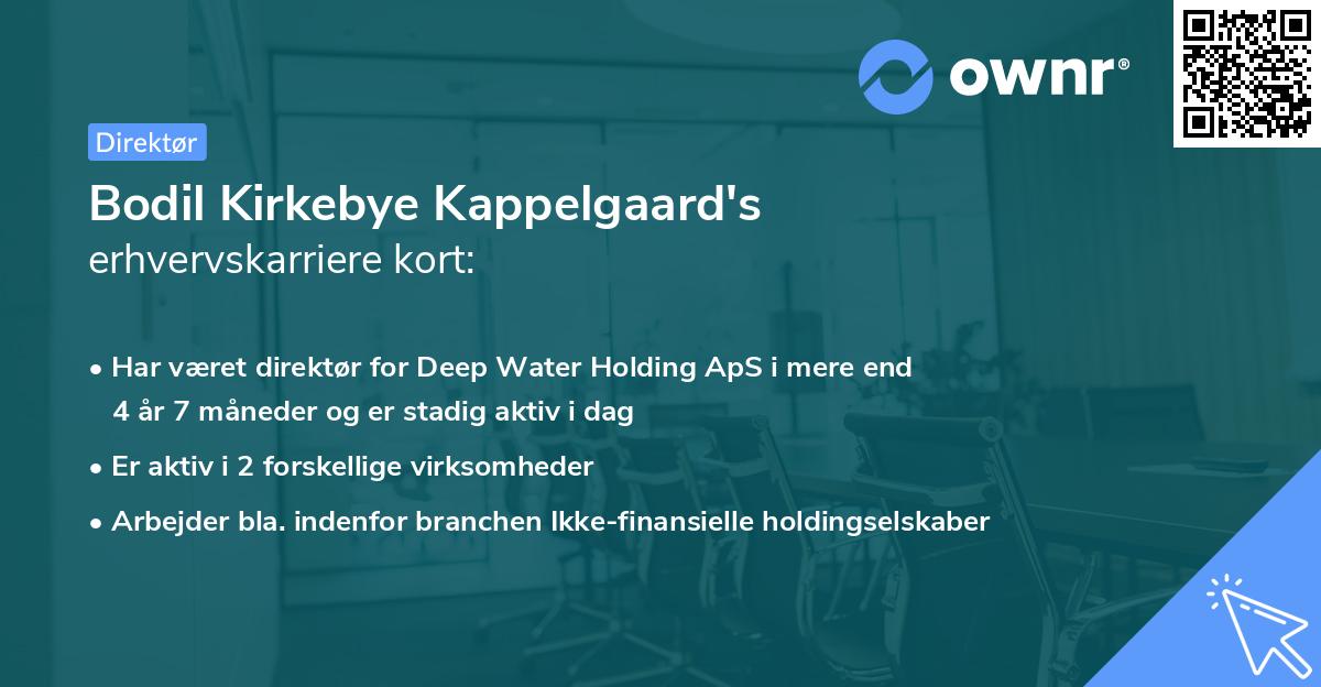 Bodil Kirkebye Kappelgaard's erhvervskarriere kort