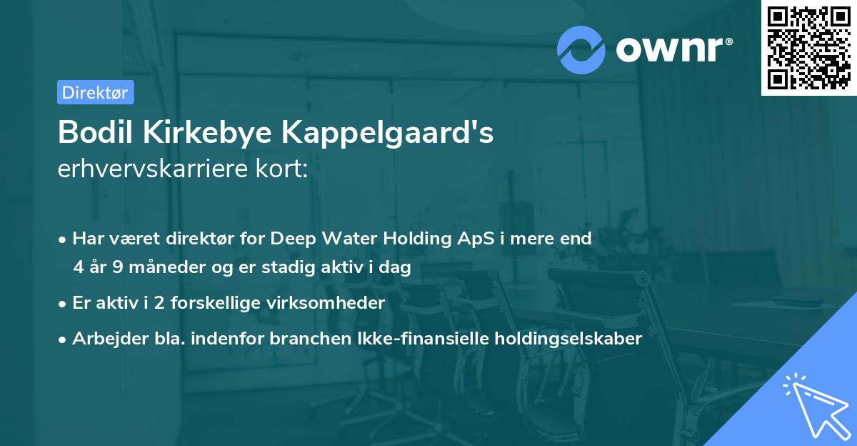 Bodil Kirkebye Kappelgaard's erhvervskarriere kort