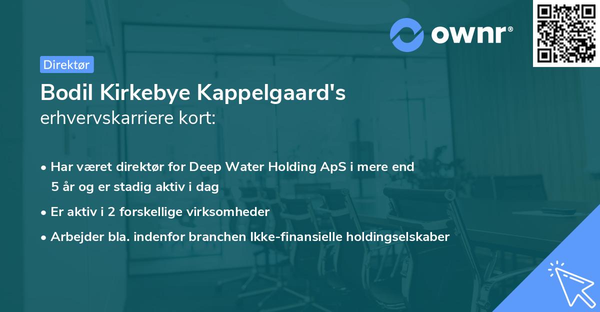 Bodil Kirkebye Kappelgaard's erhvervskarriere kort