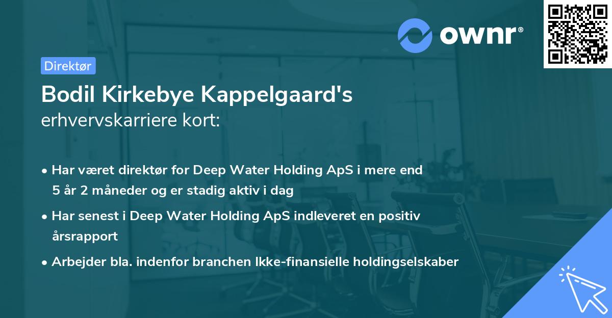 Bodil Kirkebye Kappelgaard's erhvervskarriere kort