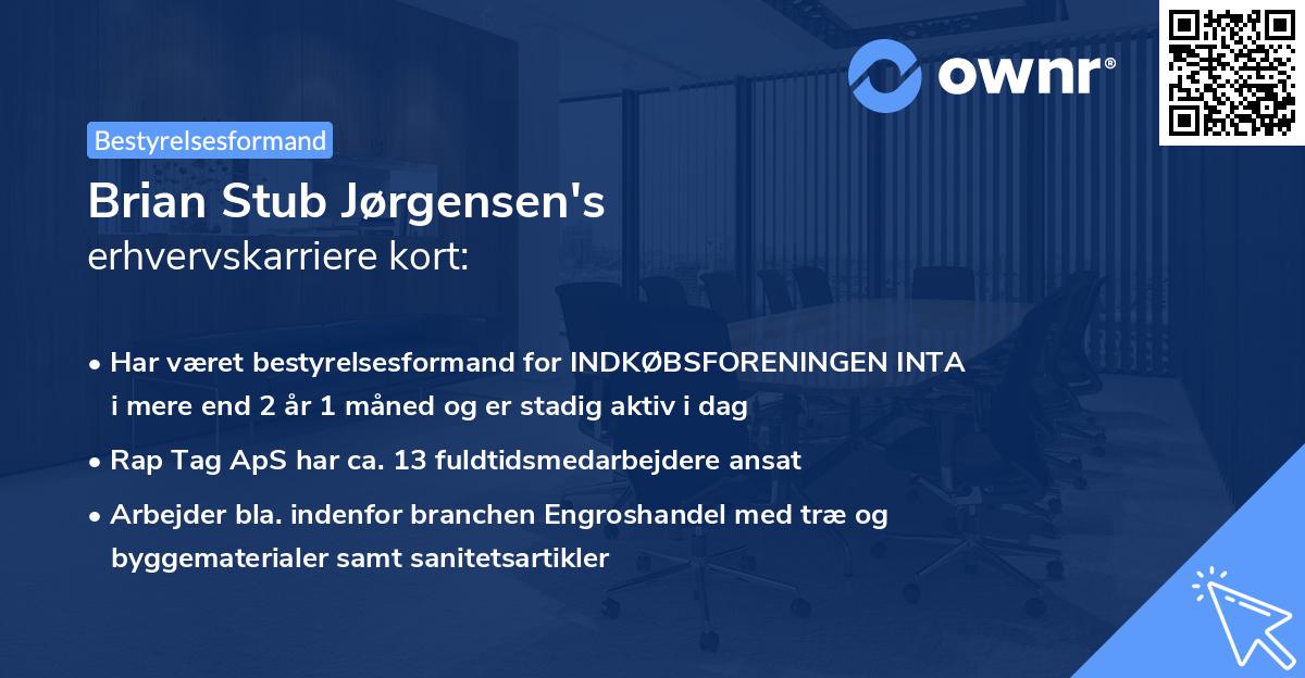 Brian Stub Jørgensen's erhvervskarriere kort