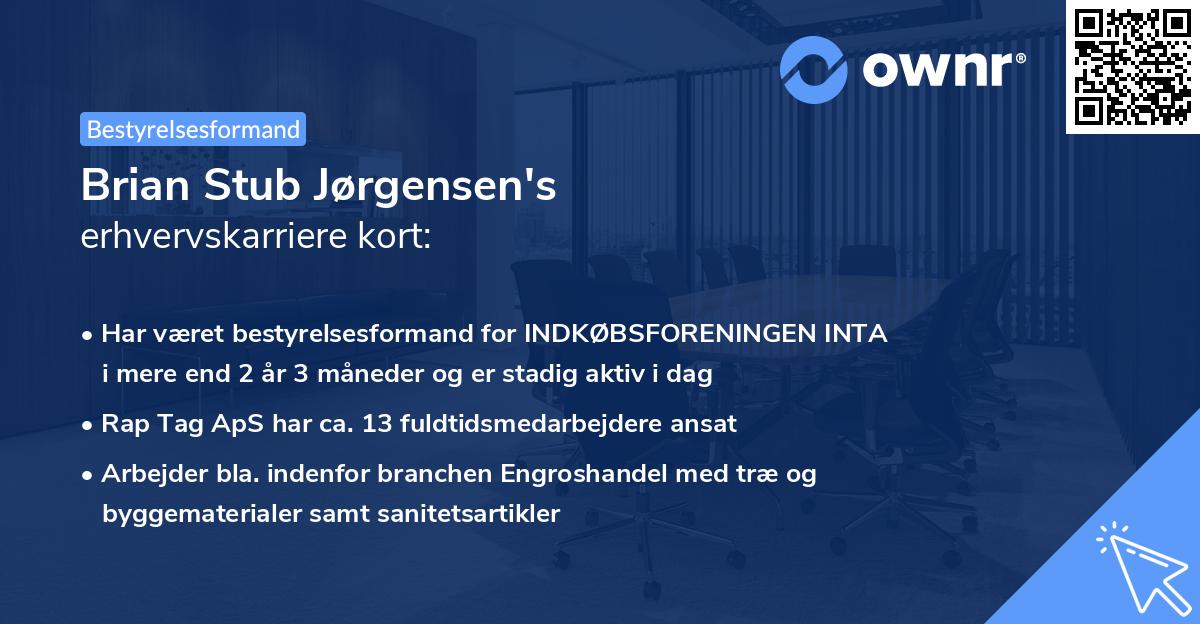 Brian Stub Jørgensen's erhvervskarriere kort