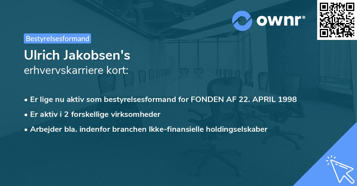 Ulrich Jakobsen's erhvervskarriere kort