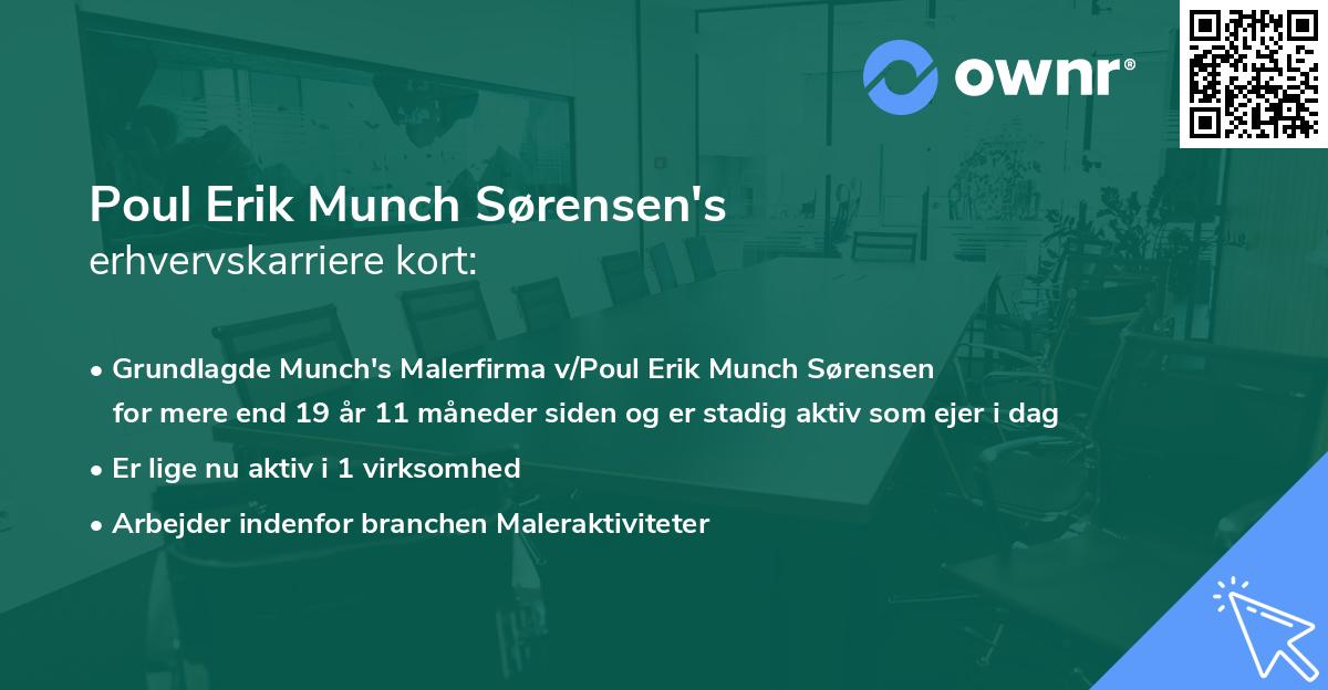 Poul Erik Munch Sørensen's erhvervskarriere kort