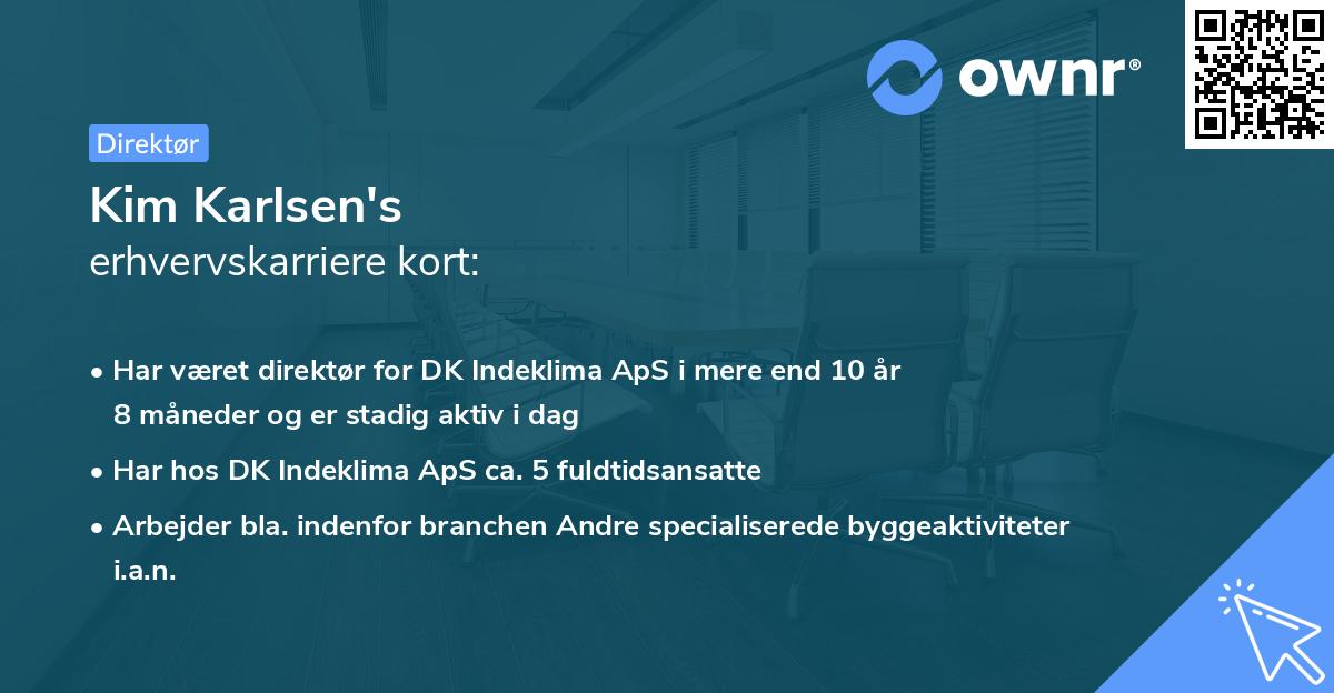 Kim Karlsen's erhvervskarriere kort