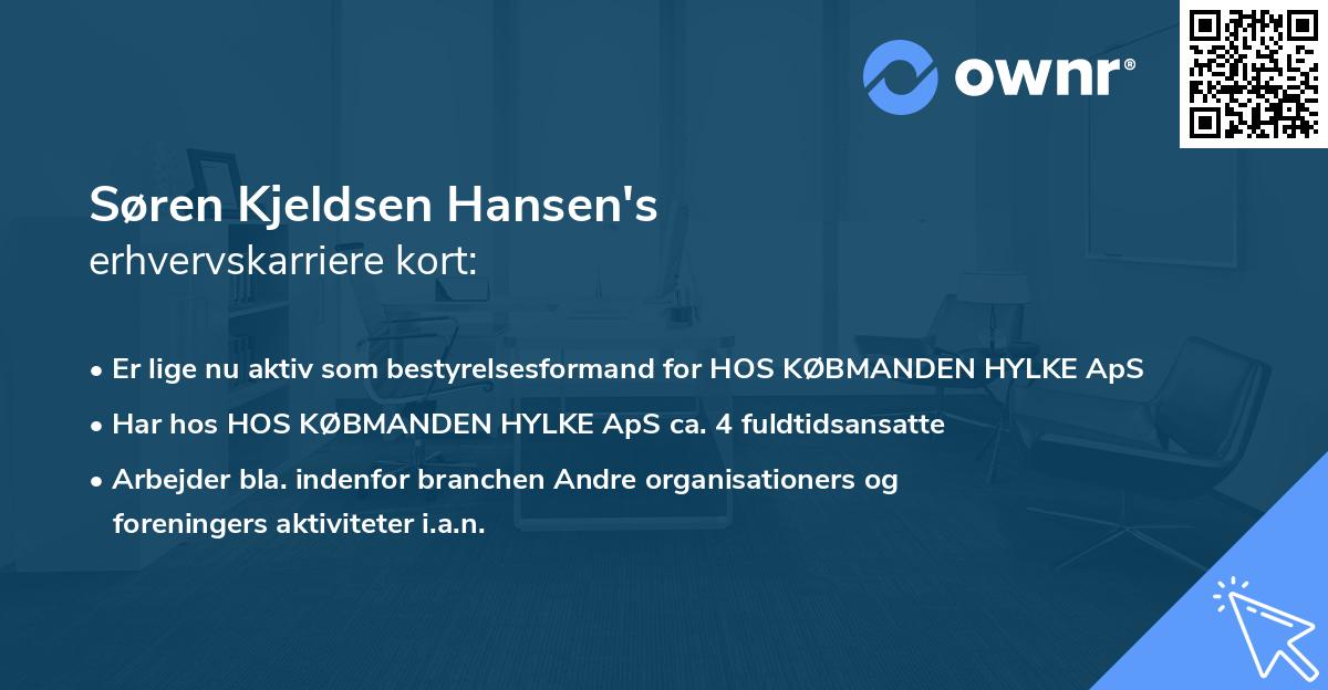 Søren Kjeldsen Hansen's erhvervskarriere kort