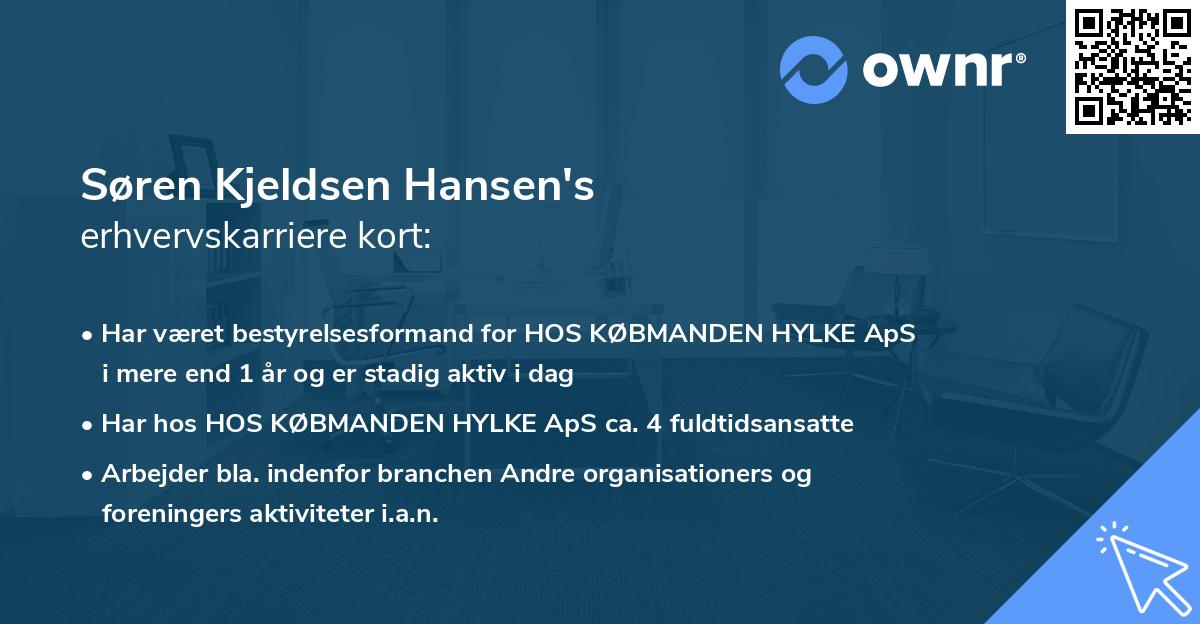 Søren Kjeldsen Hansen's erhvervskarriere kort