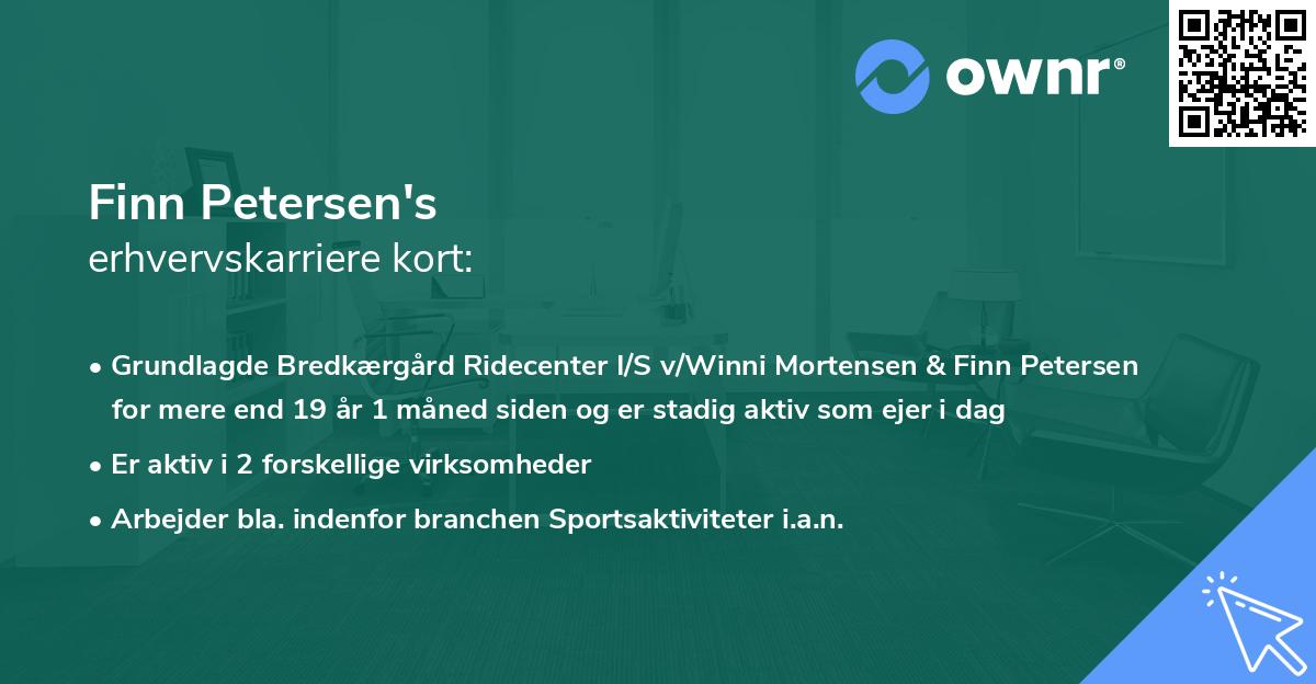 Finn Petersen's erhvervskarriere kort