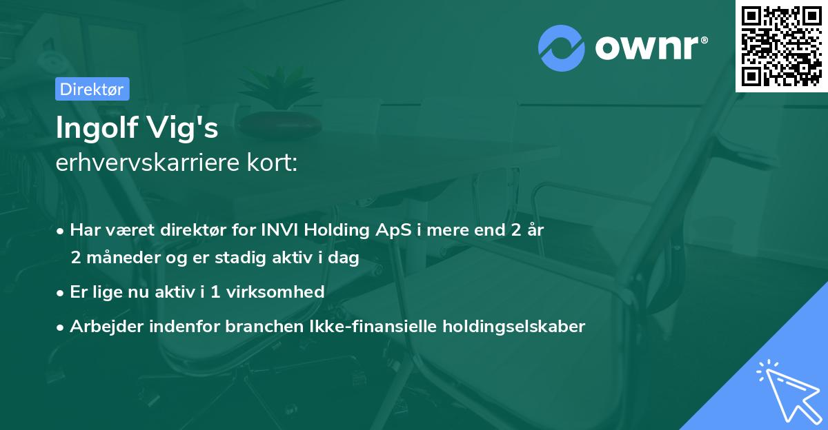 Ingolf Vig's erhvervskarriere kort