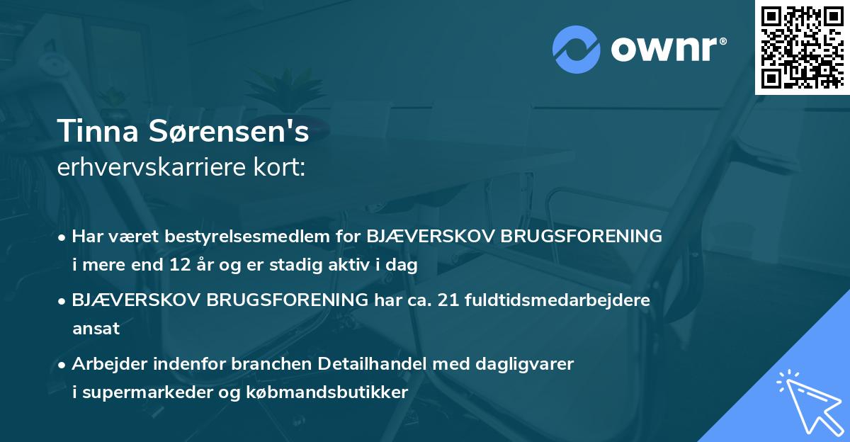 Tinna Sørensen's erhvervskarriere kort