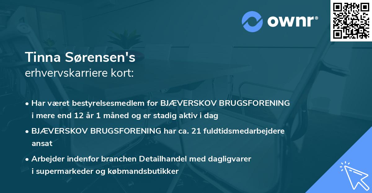 Tinna Sørensen's erhvervskarriere kort