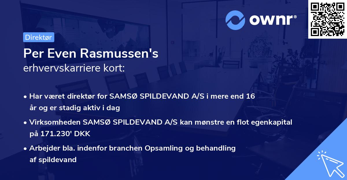 Per Even Rasmussen's erhvervskarriere kort