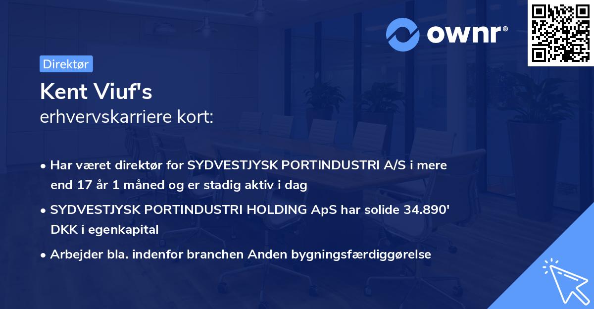 Kent Viuf's erhvervskarriere kort