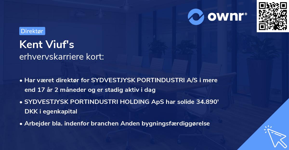 Kent Viuf's erhvervskarriere kort