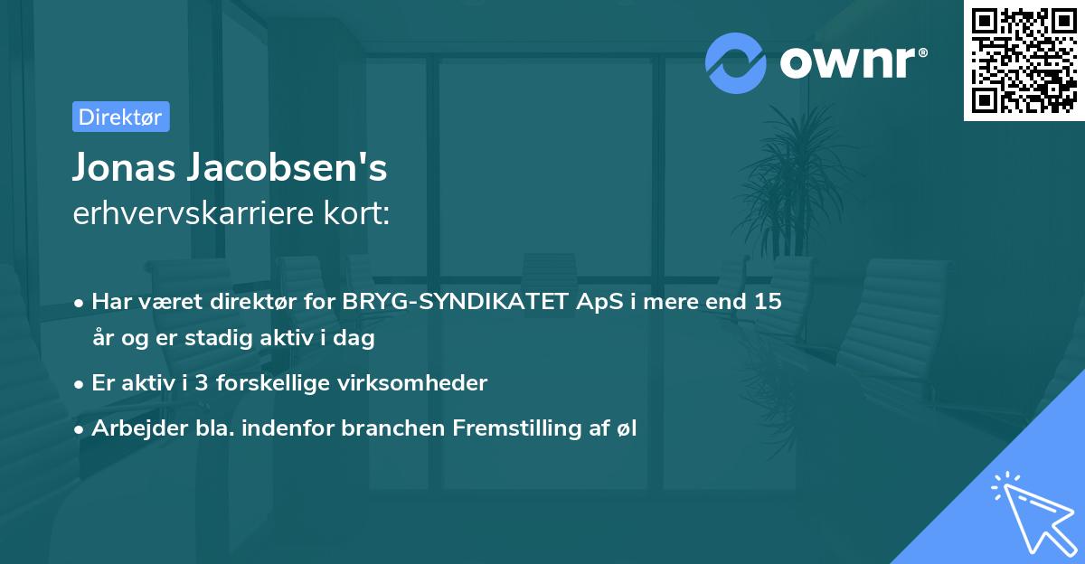 Jonas Jacobsen's erhvervskarriere kort