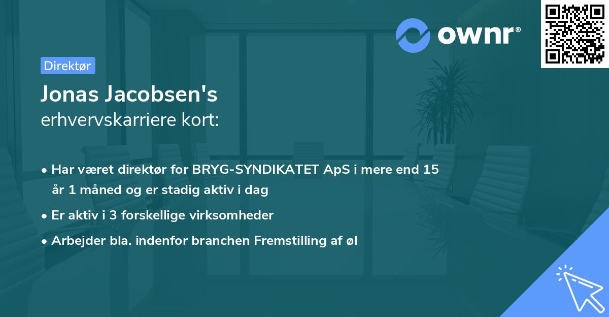 Jonas Jacobsen's erhvervskarriere kort