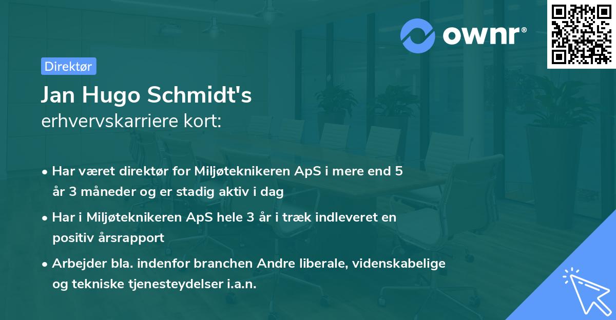 Jan Hugo Schmidt's erhvervskarriere kort