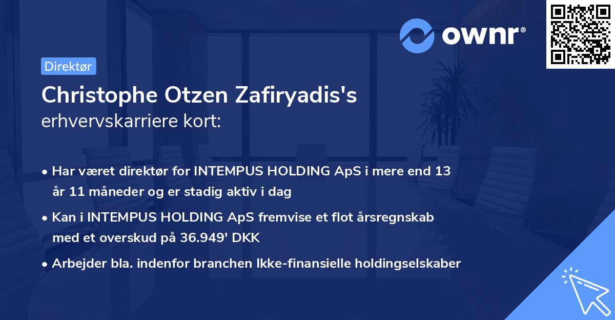 Christophe Otzen Zafiryadis's erhvervskarriere kort