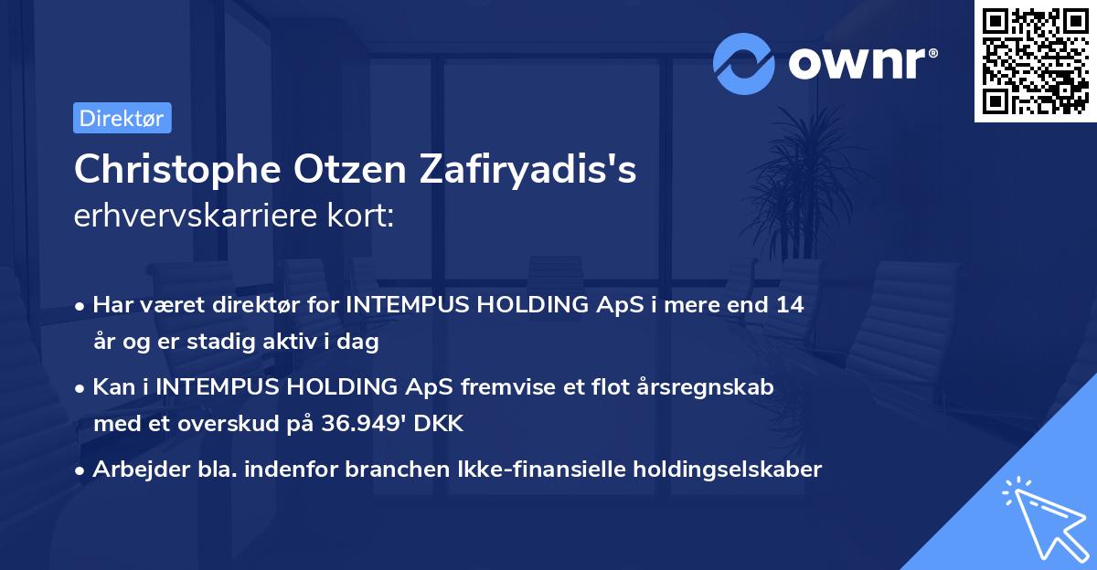 Christophe Otzen Zafiryadis's erhvervskarriere kort