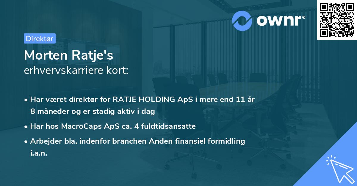 Morten Ratje's erhvervskarriere kort