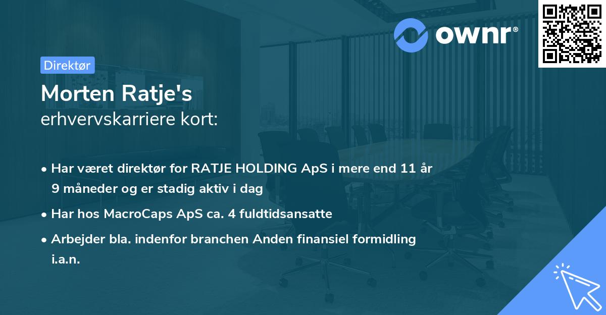 Morten Ratje's erhvervskarriere kort