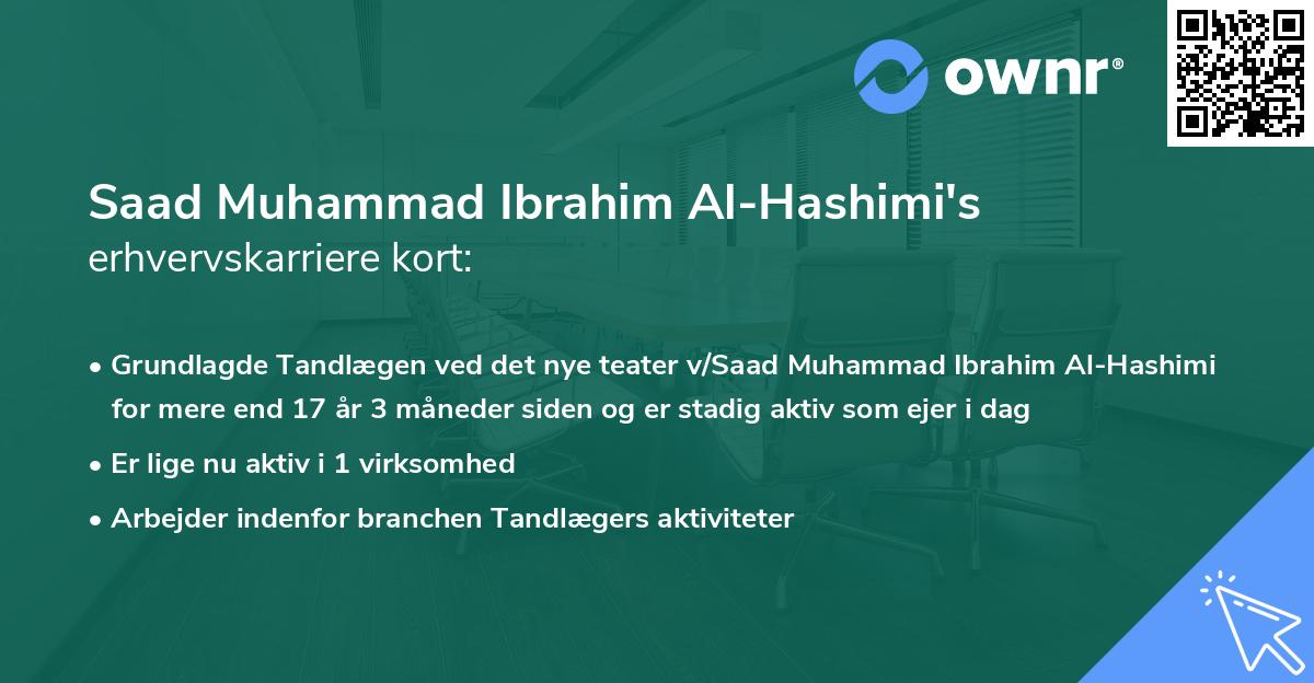 Saad Muhammad Ibrahim Al-Hashimi's erhvervskarriere kort