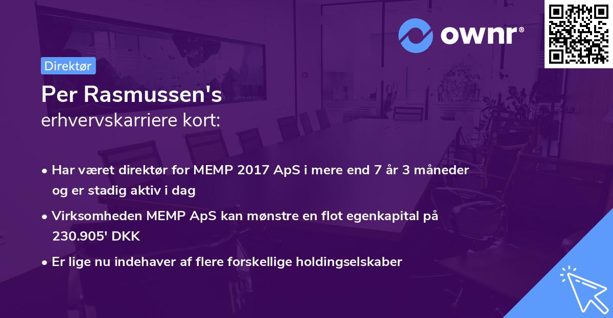 Per Rasmussen's erhvervskarriere kort