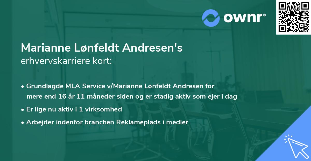 Marianne Lønfeldt Andresen's erhvervskarriere kort