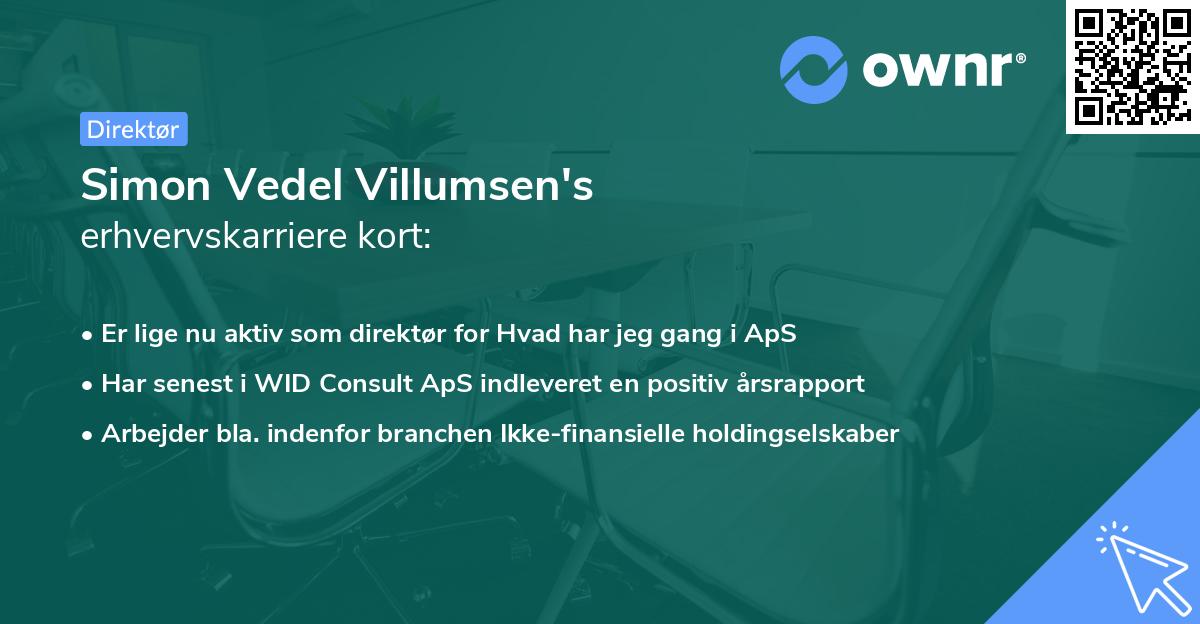 Simon Vedel Villumsen's erhvervskarriere kort