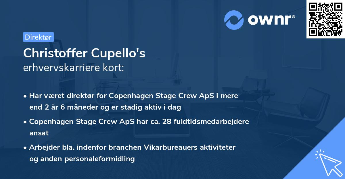 Christoffer Cupello's erhvervskarriere kort