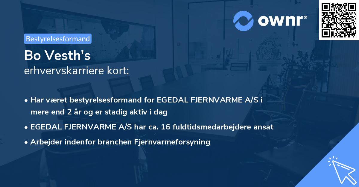 Bo Vesth's erhvervskarriere kort