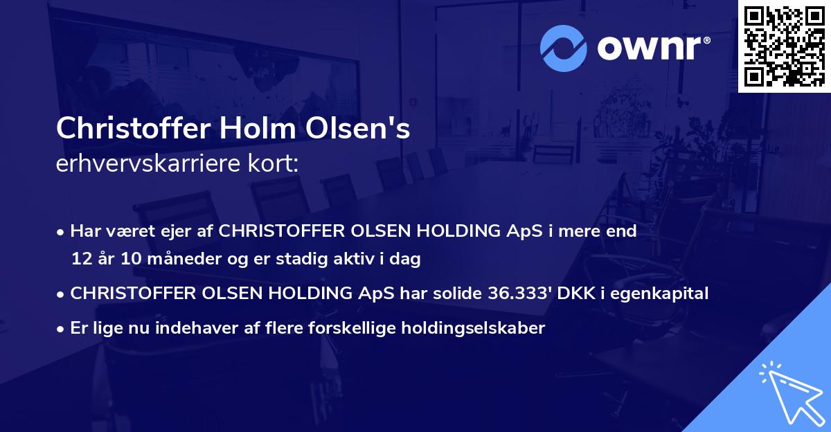 Christoffer Holm Olsen's erhvervskarriere kort