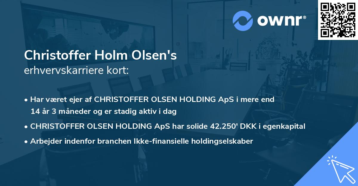Christoffer Holm Olsen's erhvervskarriere kort