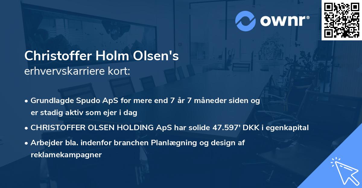Christoffer Holm Olsen's erhvervskarriere kort