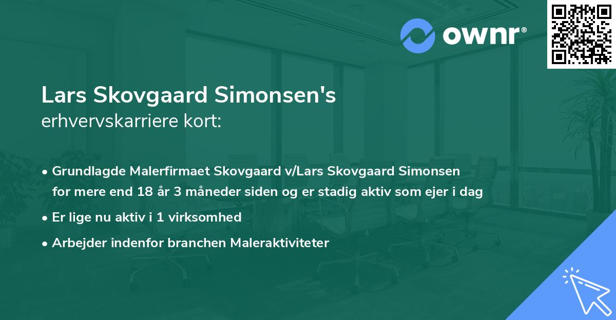 Lars Skovgaard Simonsen's erhvervskarriere kort