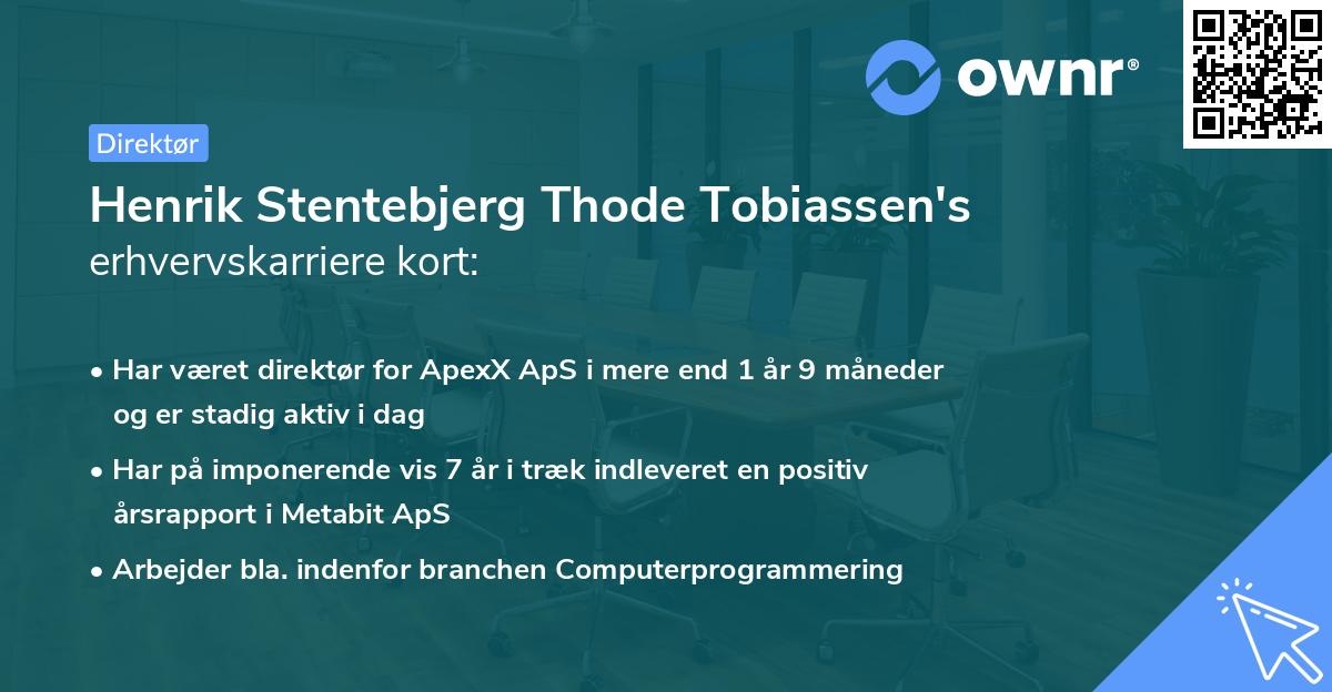 Henrik Stentebjerg Thode Tobiassen's erhvervskarriere kort