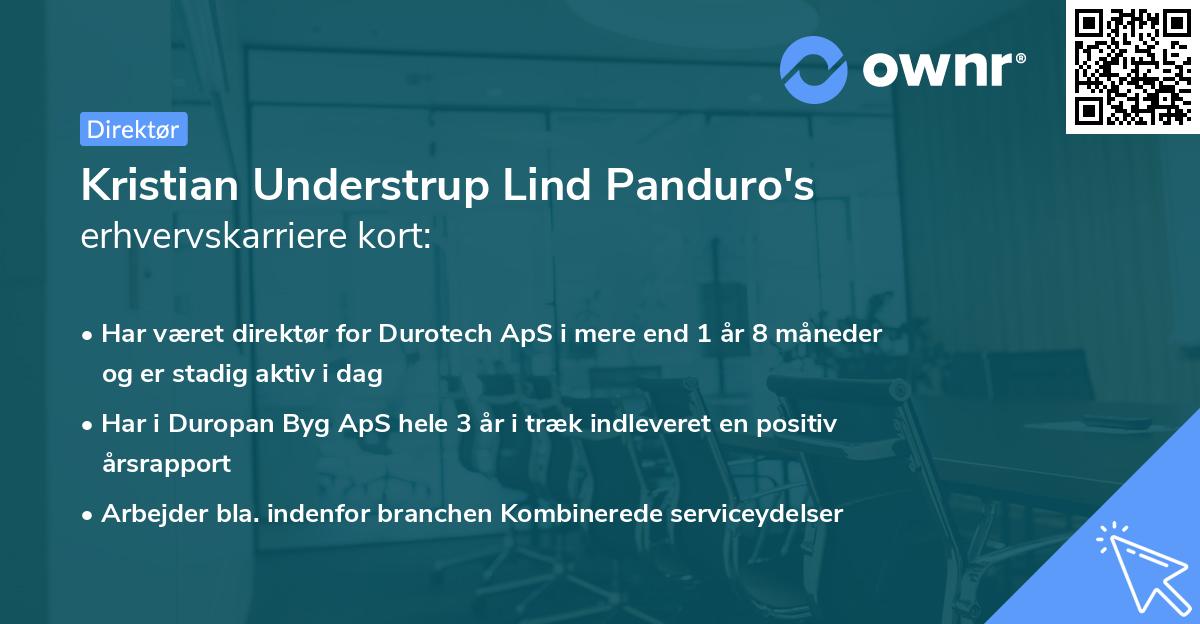 Kristian Understrup Lind Panduro's erhvervskarriere kort