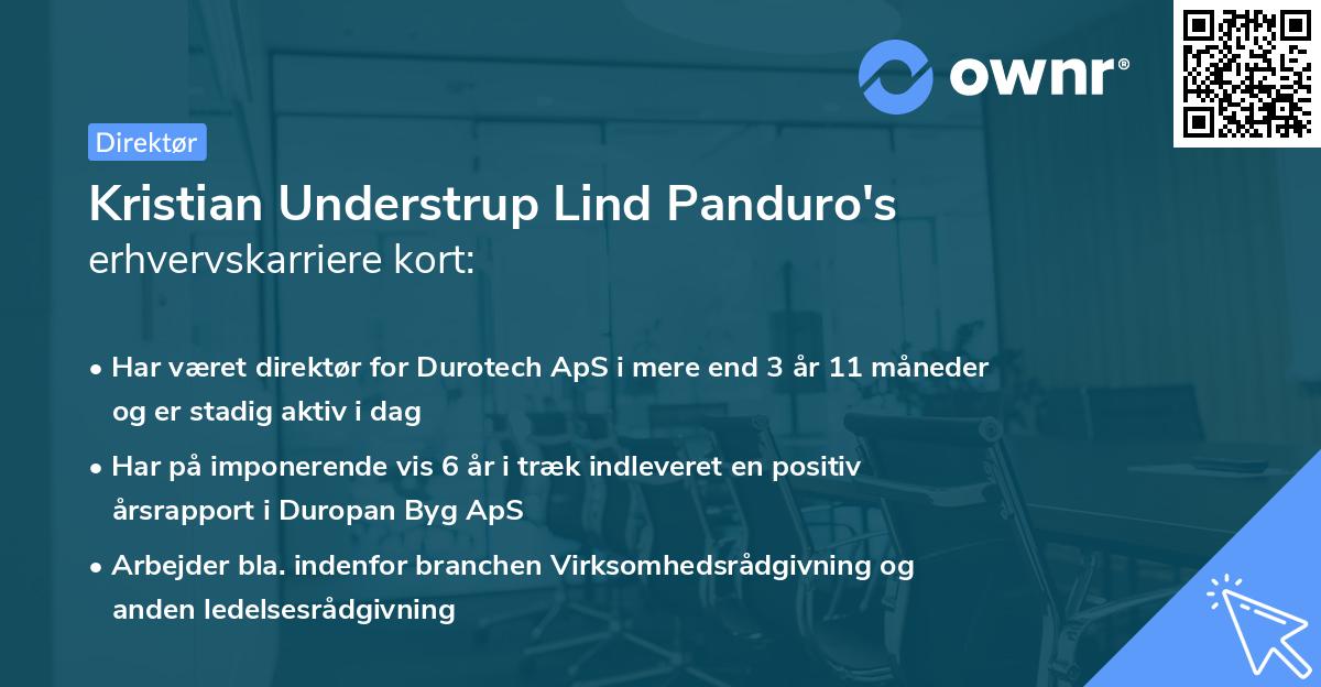 Kristian Understrup Lind Panduro's erhvervskarriere kort