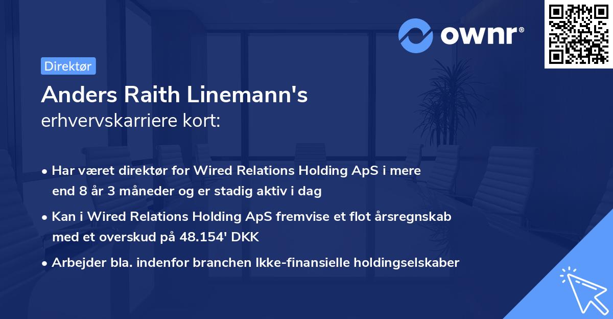 Anders Raith Linemann's erhvervskarriere kort