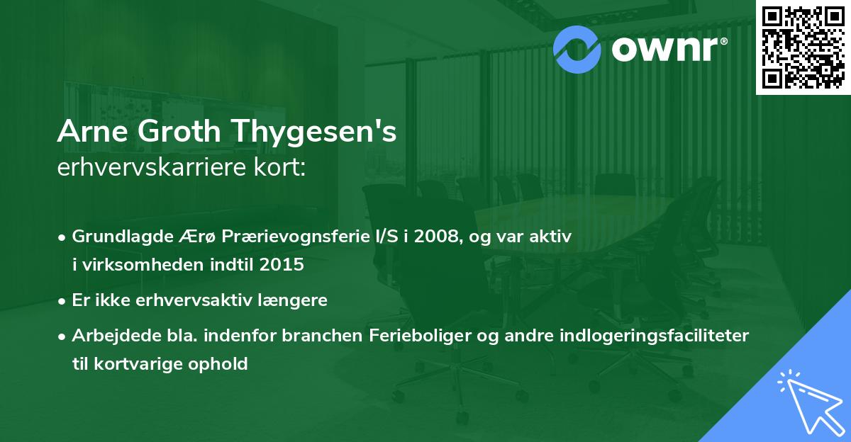 Arne Groth Thygesen's erhvervskarriere kort