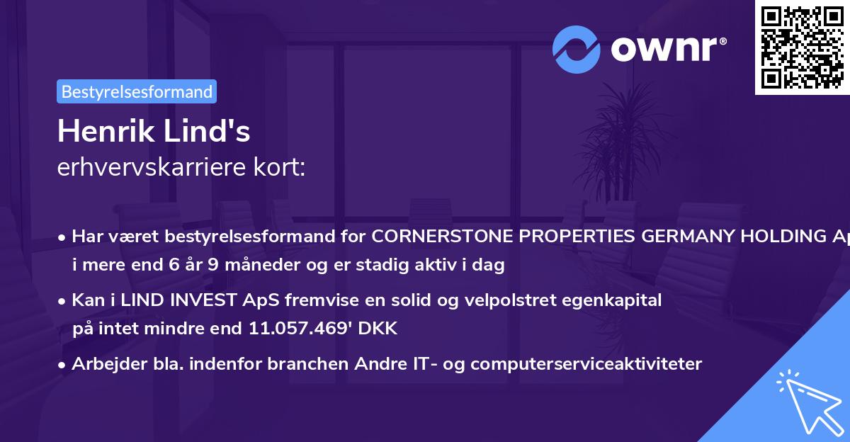 Henrik Lind's erhvervskarriere kort