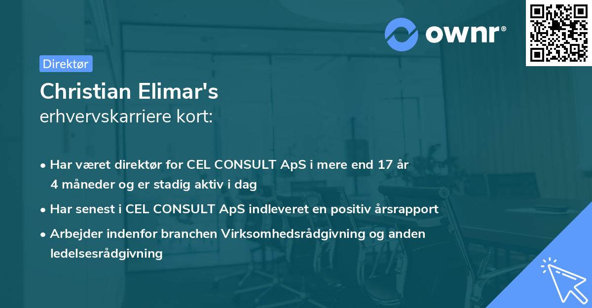 Christian Elimar's erhvervskarriere kort
