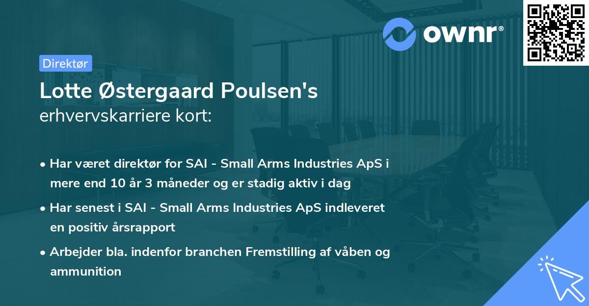 Lotte Østergaard Poulsen's erhvervskarriere kort