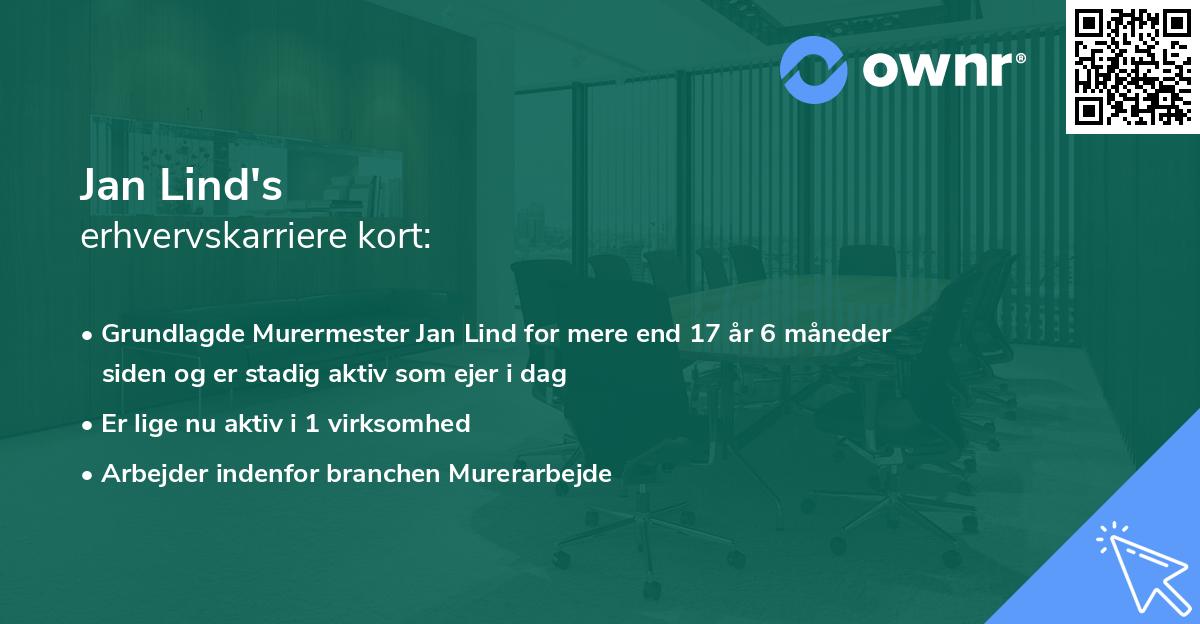 Jan Lind's erhvervskarriere kort