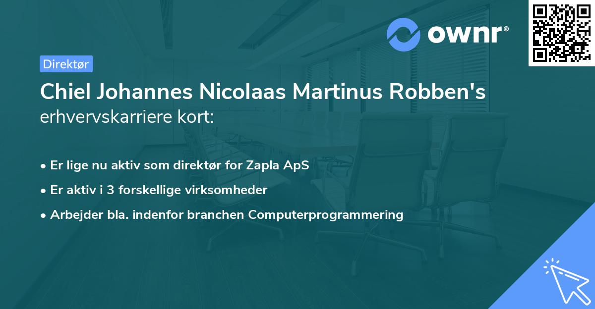Chiel Johannes Nicolaas Martinus Robben's erhvervskarriere kort