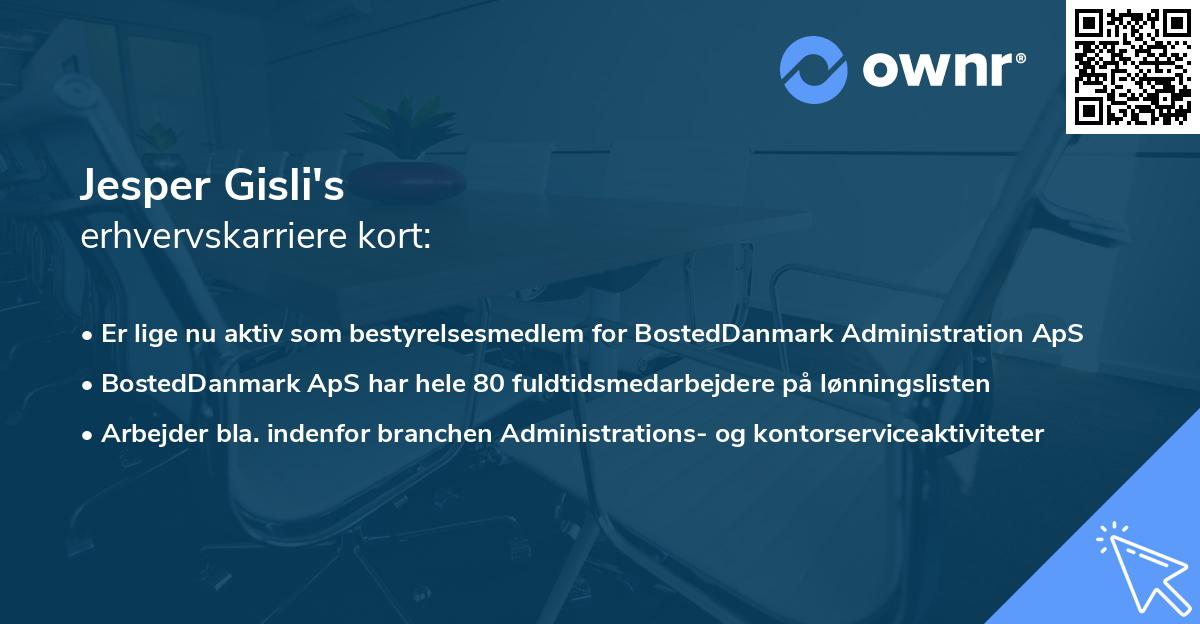 Jesper Gisli's erhvervskarriere kort