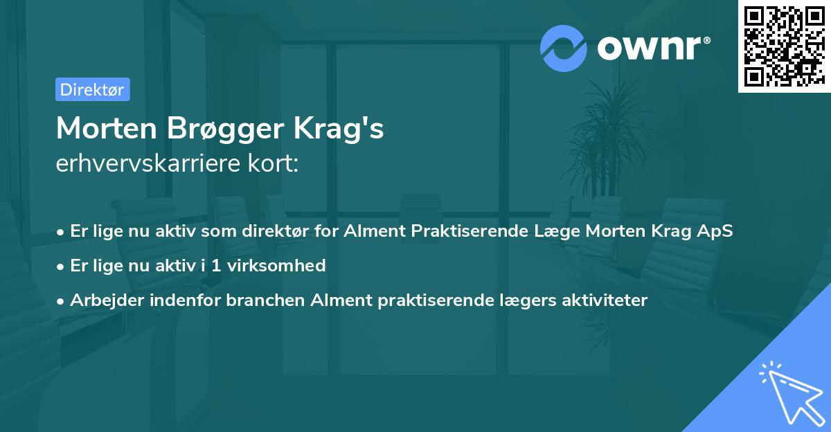 Morten Brøgger Krag's erhvervskarriere kort